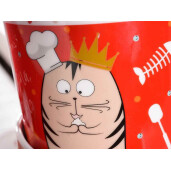 Set 3 cani portelan Pisicute 9.5x9.5 cm, 350 ml