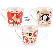 Set 3 cani portelan Pisicute 9.5x9.5 cm, 350 ml