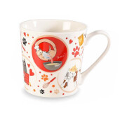 Set 3 cani portelan Pisicute 9.5x9.5 cm, 350 ml