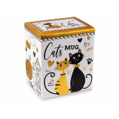 Set 4 cani portelan multicolor Pisicute 8.5x12 cm, 350 ml
