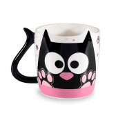 Set 2 cani in cutie cadou portelan Pisicute 9x9 cm, 400 ml