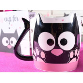 Set 2 cani in cutie cadou portelan Pisicute 9x9 cm, 400 ml