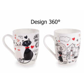 Set 2 cani portelan multicolor in cutii cadou Pisicuta Ø 8 cm x 10,5 H, 300 ml