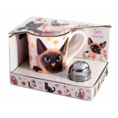 Cana portelan cu infuzor ceai in cutie cadou Pisicuta Ø 8,5 x 9 H, 250 ml