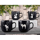 Set 8 cani portelan Pisicute 9x10 cm, 400 ml