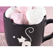 Set 4 cani portelan Pisicute 9x10 cm, 400 ml