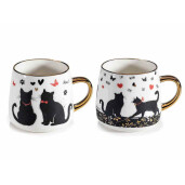 Set 2 cani portelan multicolor Pisicute Ø 10 cm x 9 H, 380 ml