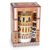 Set 2 ceainice, 4 cesti portelan multicolor 14.5x8.5x20.5 cm, 320 ml, 190 ml