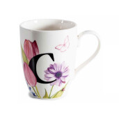 Cana portelan in cutie cadou, litera C, 20,5 x 8 x 21 H, 300 ml