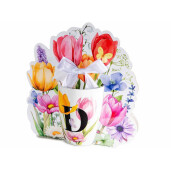 Cana portelan multicolor in cutie cadou litera D Ø 8 cm x 10,5 H, 300 ml