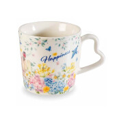 Cana portelan multicolor Happiness 9.5x9 cm, 350 ml