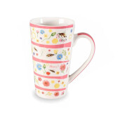 Set 4 cani portelan Bee Honey 9x15 cm, 500 ml