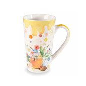 Cana portelan multicolor Honey 9x15 cm, 500 ml