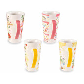 Set 4 cani portelan Bee Honey 9x15 cm, 500 ml