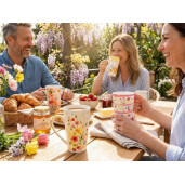 Cana portelan multicolor Honey 9x15 cm, 500 ml