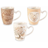 Set 6 cani portelan Tree of Life 8.5x10.5 cm, 350 ml