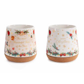 Set 4 cani Craciun portelan multicolor Ø 11 cm x 11 H, 500 ml