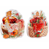 Set 6 cani Craciun portelan multicolor 8x10 cm, 300 ml