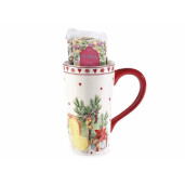 Set 2 cani Craciun + 40 gr ceai Ø 9 cm x 16 H, 550 ml