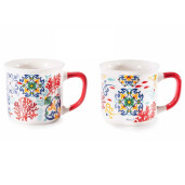 Set 2 cani portelan Majolica in cutie cadou  Ø 8,5 cm x 8,5 H, 300 ml