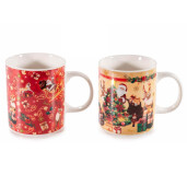 Set 6 cani Craciun portelan 8.5x9.5 cm, 380 ml