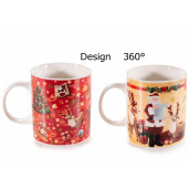 Set 6 cani Craciun portelan 8.5x9.5 cm, 380 ml
