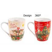 Set 6 cani Craciun portelan multicolor 8x10 cm, 350 ml
