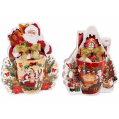 Set 6 cani Mos Craciun portelan multicolor 8x10.5 cm, 350 ml
