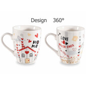 Set 2 cani portelan in cutie cadou Family Home 8.5x10.5 cm, 350 ml