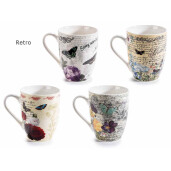 Set 4 cani portelan multicolor 8x10.5 cm, 350 ml