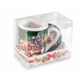 Set 3 cani cu infuzor Craciun portelan multicolor 8x11.5 cm, 300 ml