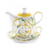 Set 3 ceainice, 3 cesti portelan multicolor 16x11x14 cm, 400 ml, 250 ml