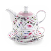 Set 3 ceainice, 3 cesti portelan multicolor 16x11x14 cm, 400 ml, 250 ml