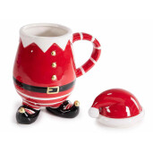 Set 3 cani Mos Craciun ceramica multicolora Ø 9 cm x 17 H, 500 ml