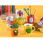 Set 6 cani portelan Monsters 8.5x9 cm, 350 ml 