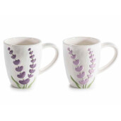 Set 2 cani ceramica multicolora Lavanda Ø 8,5 cm x 10 H, 300 ml