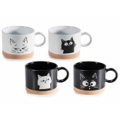 Set 4 cani ceramica multicolora Pisicute Ø 9,5 cm x 7 H, 300 ml