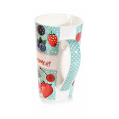 Set 8 cani portelan Fructe 9x15 cm, 500 ml