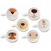 Set 6 cani portelan Musetti 8x9.5 cm, 350 ml 