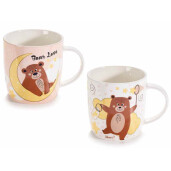 Set 2 cani portelan multicolor Ursulet Ø 9 cm x 9 H, 400 ml