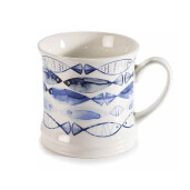 Set 4 cani portelan alb albastru Pesti 8.5x8.5, 280 ml