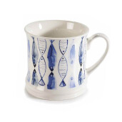 Cana portelan, cutie cadou alb albastru Pesti 8.5x8.5 cm, 280 ml