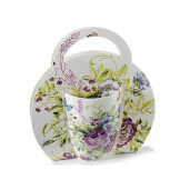 Set 4 cani portelan multicolor 8x10 cm, 310 ml