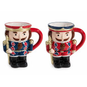 Set 4 cani Craciun, Spargatorul de Nuci ceramica multicolora Ø 8,5 cm x 13 H, 350 ml