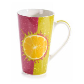 Set 8 cani portelan multicolor Fructe 9x15 cm, 500 ml