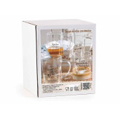 Set 4 cani sticla transparenta neagra Ø 8 cm x 10,5 H, 400 ml