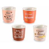 Set 4 cani portelan Coffee 6x6 cm 90 ml