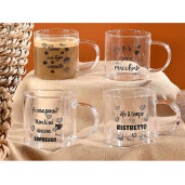 Set 4 cani sticla  Ø 7 cm x 7 H, 200 ml