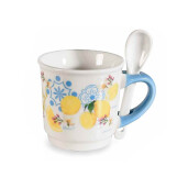 Set cana, lingurita portelan Lamai 6x6 cm, 90 ml