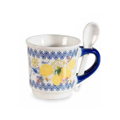 Set cana cu lingurita portelan Lamai 6x6 cm, 90 ml